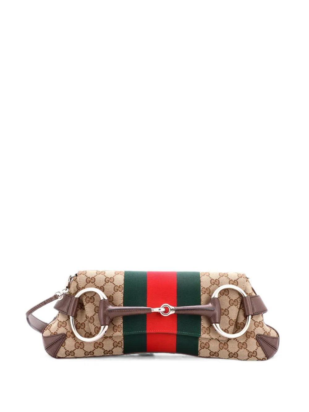 Horsebit NM Web Chain Clutch GG Canvas Medium shoulder bag