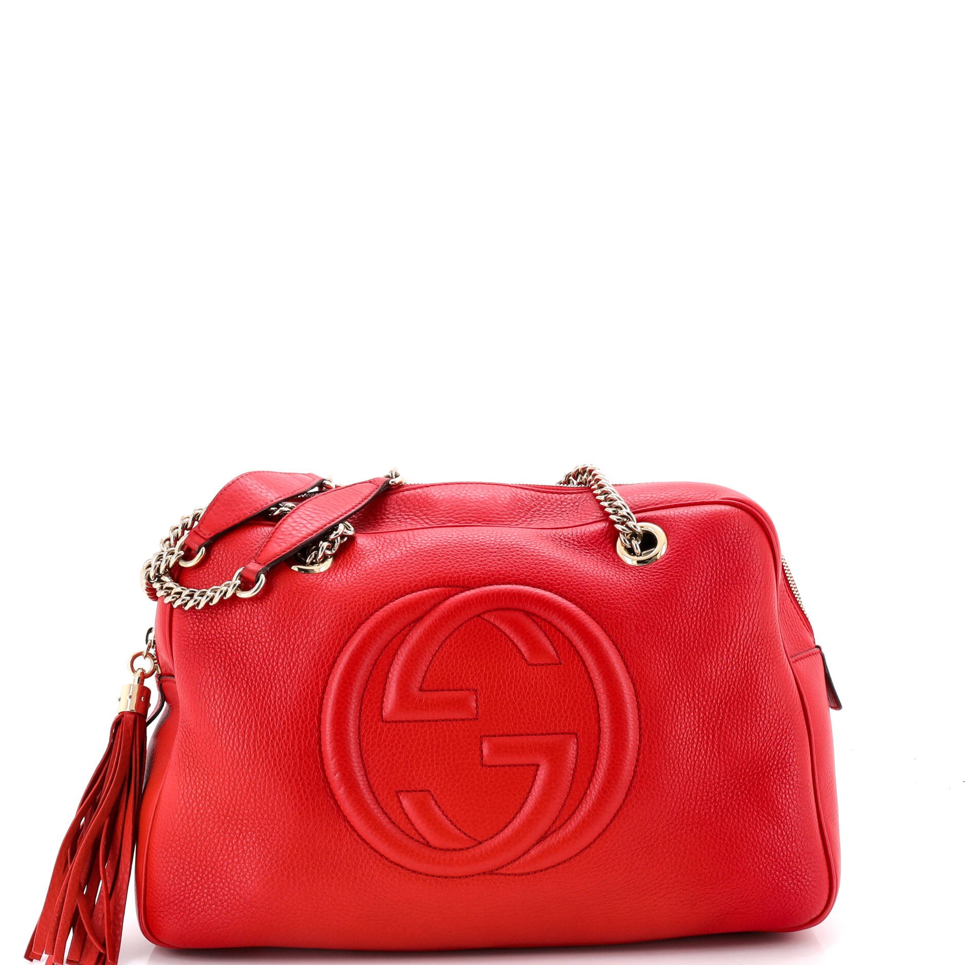 Soho Chain Zip Shoulder Bag Leather Medium