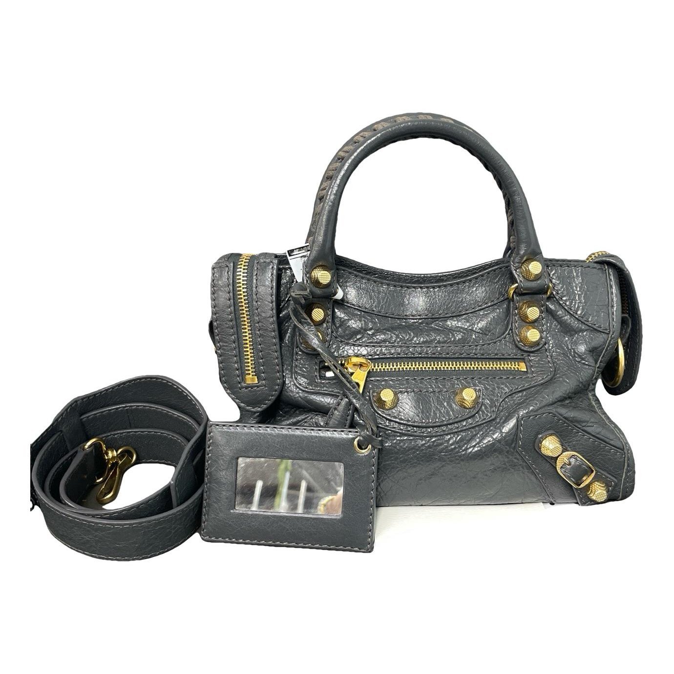 City leather handbag
