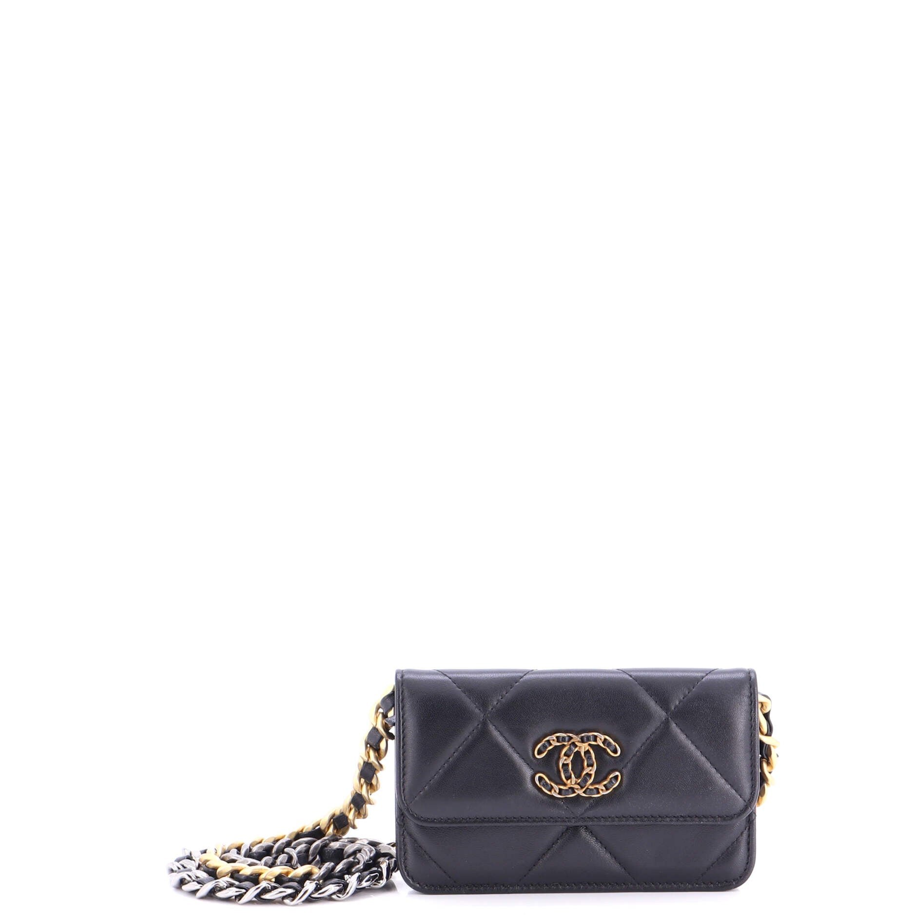 19 Clutch With Chain Quilted Lambskin