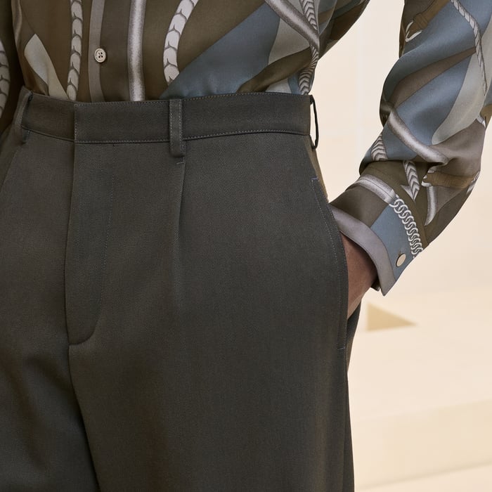 Kaki Pleated Raspail Pants