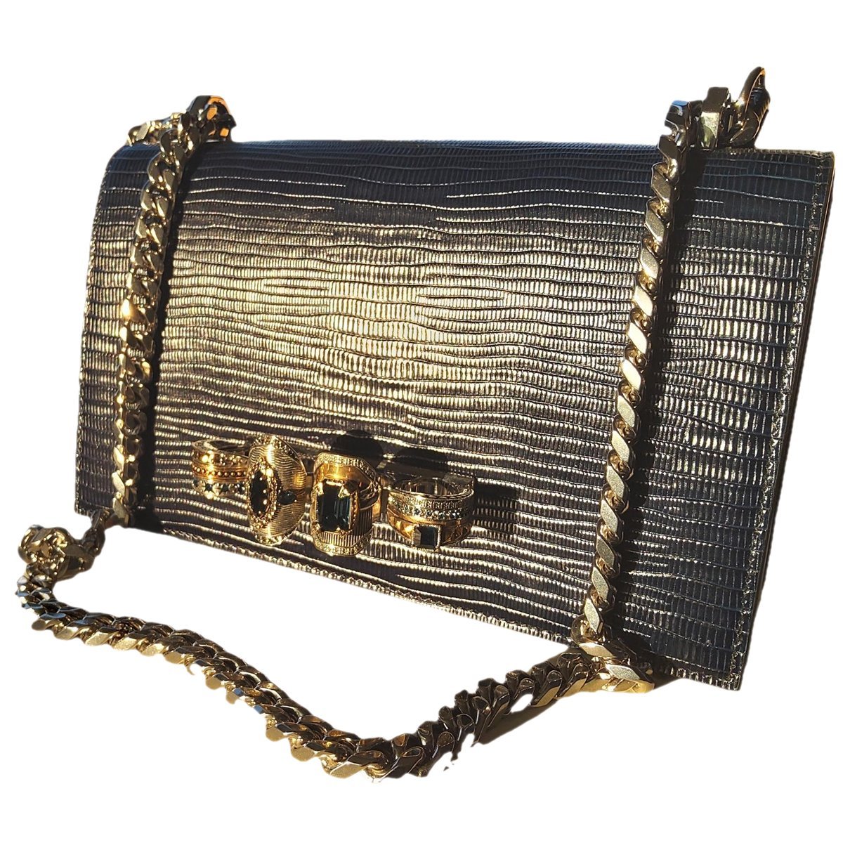Alexander McQueen Knuckle leather clutch bag