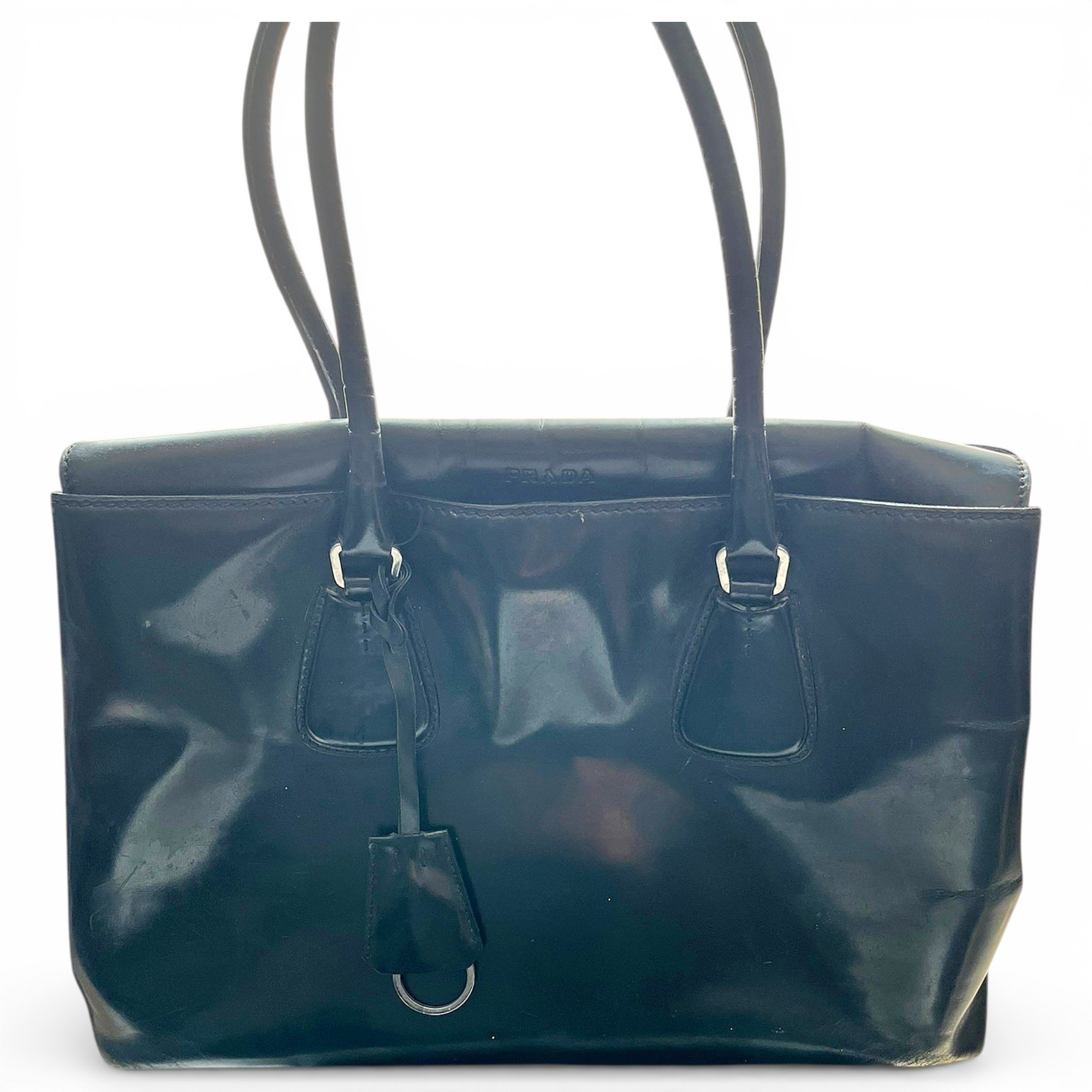 Patent leather handbag