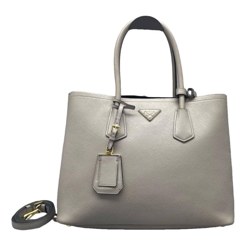 Double leather crossbody bag