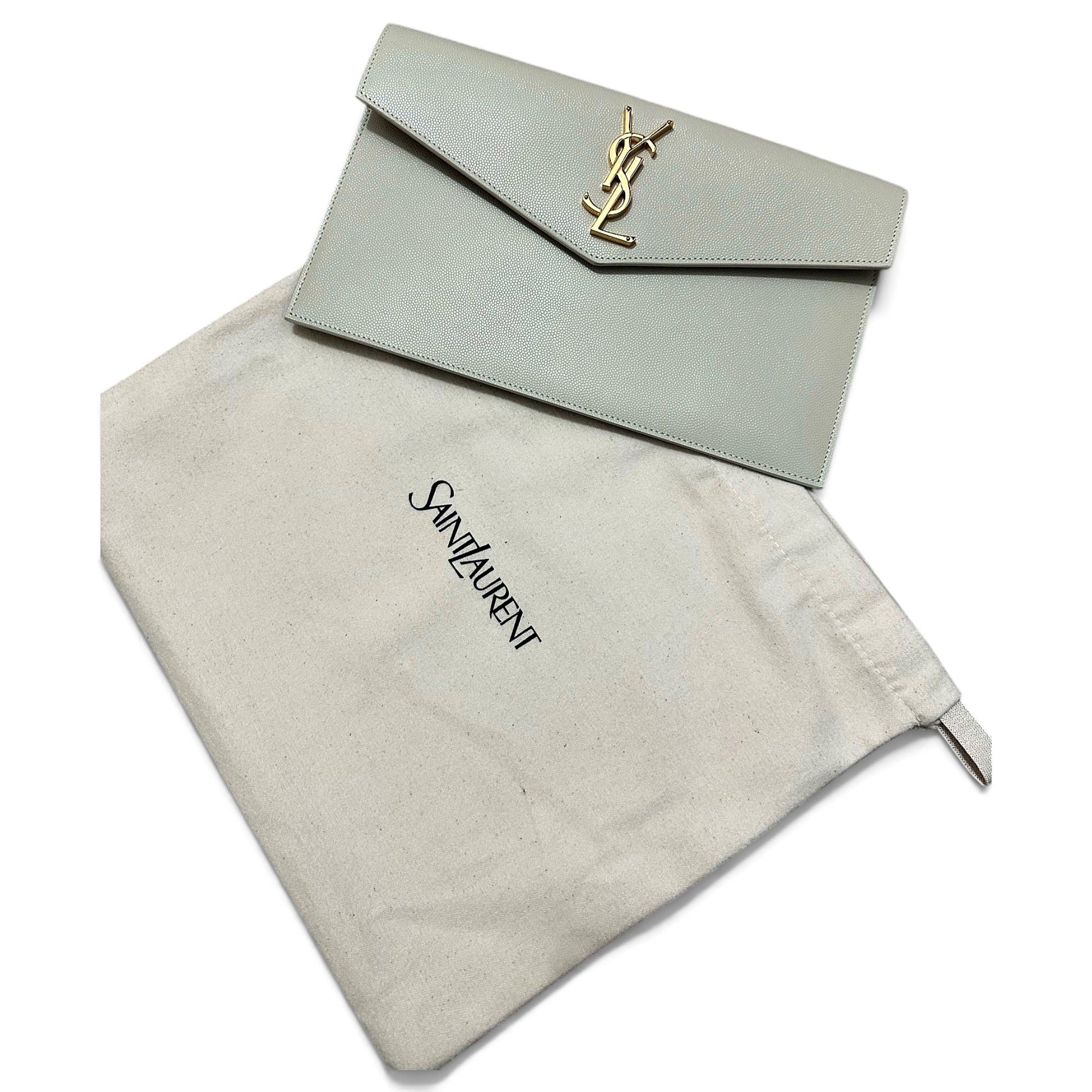 Leather clutch bag
