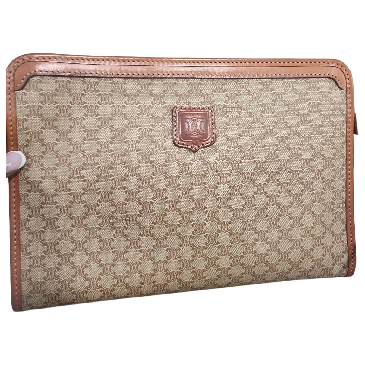 Leather clutch bag