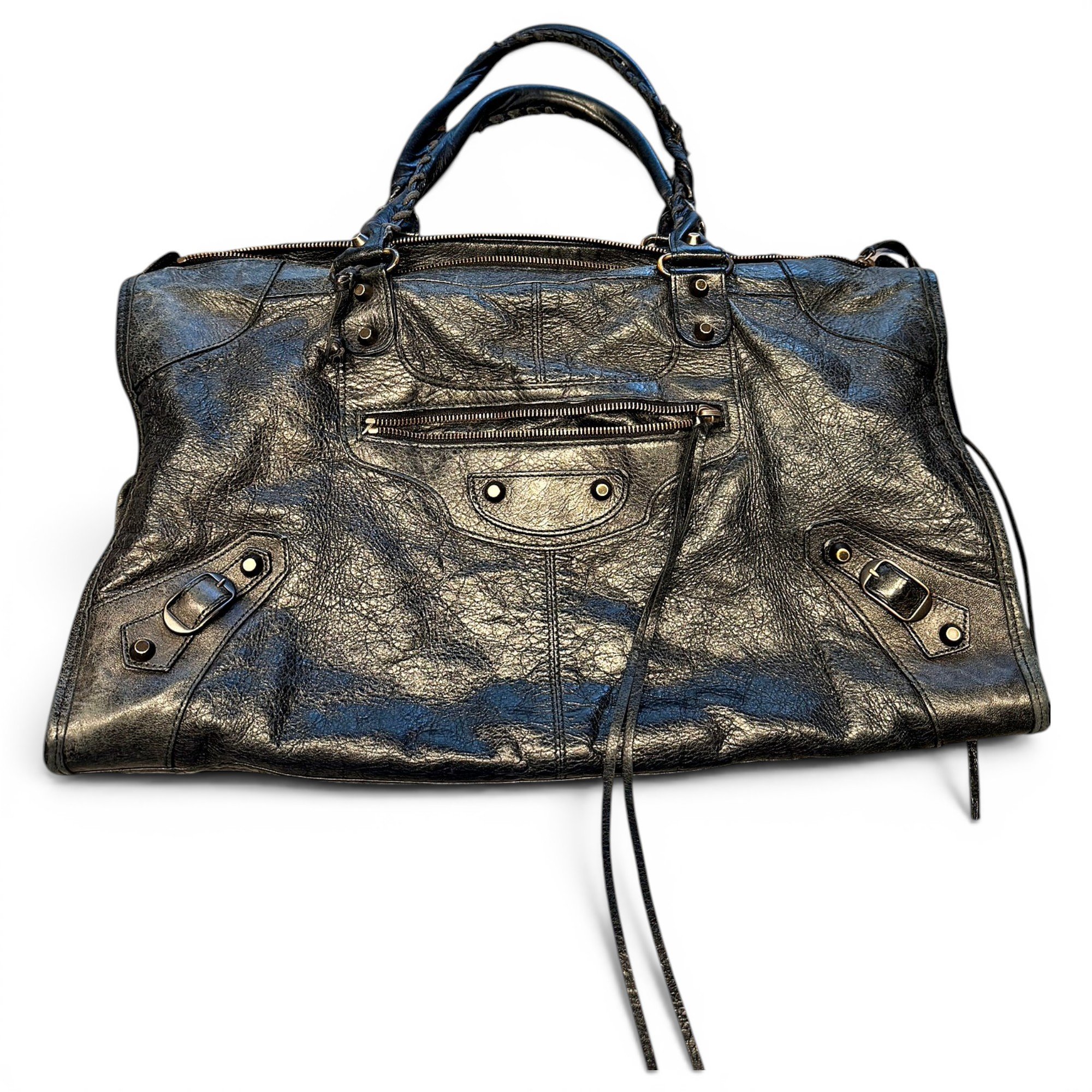 City leather handbag