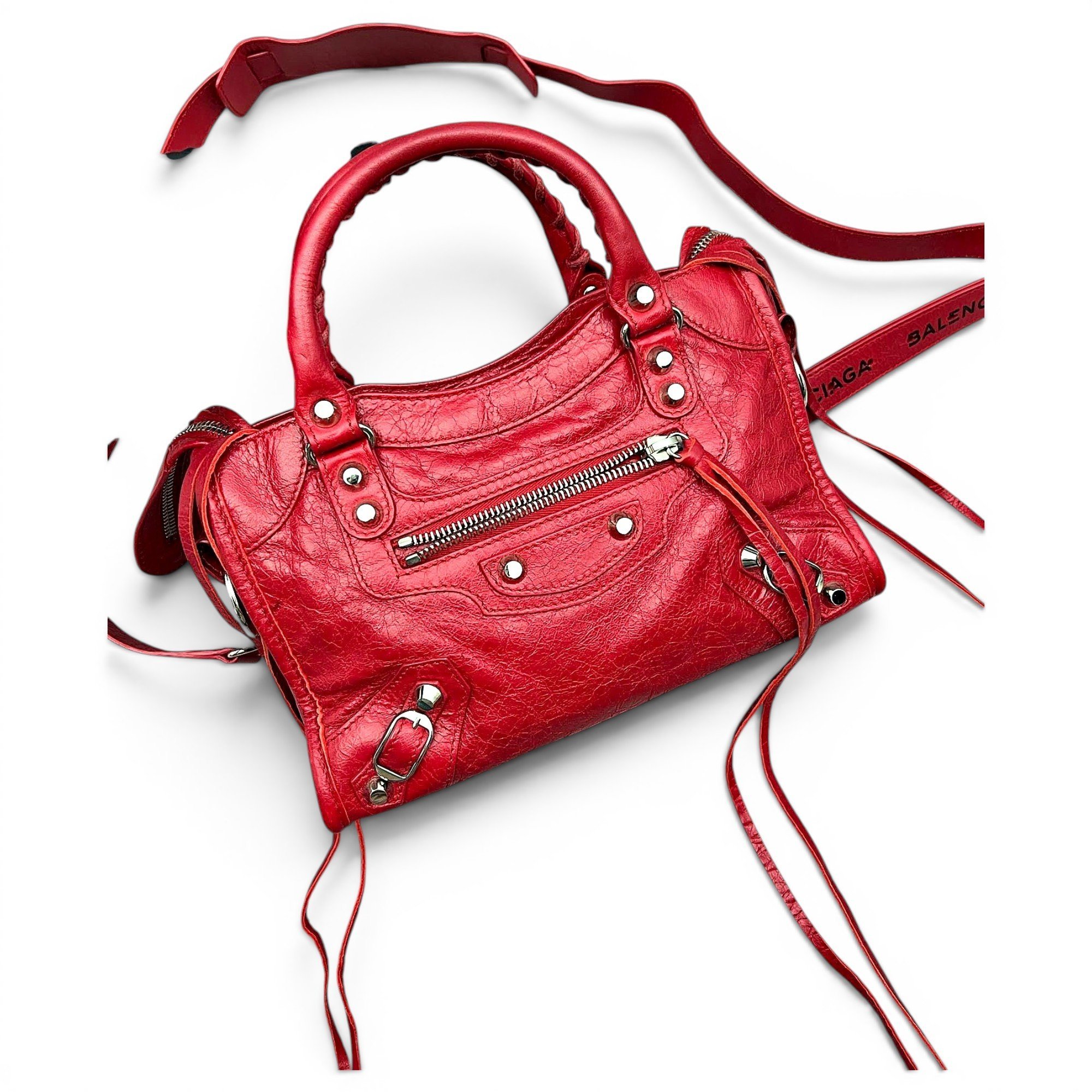 City leather handbag