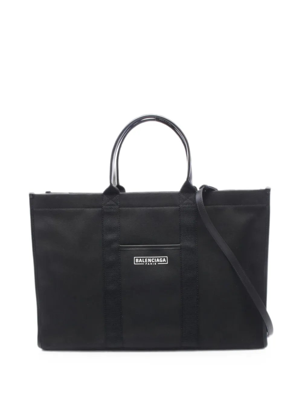2010s large Hardware leather-trim tote bag