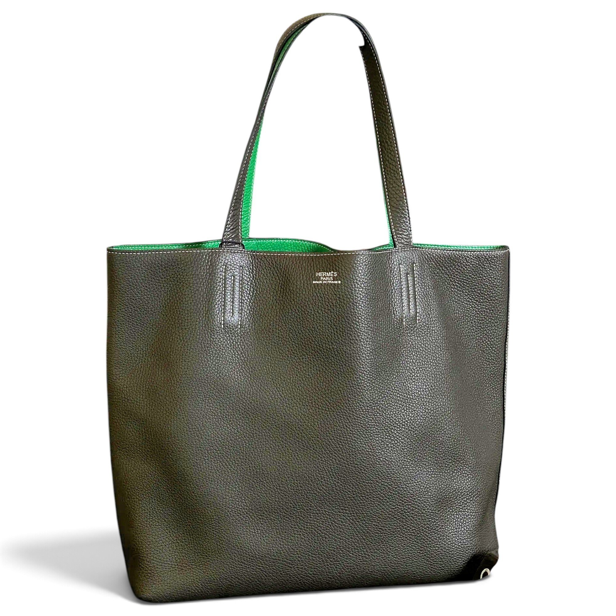 Double sens leather tote
