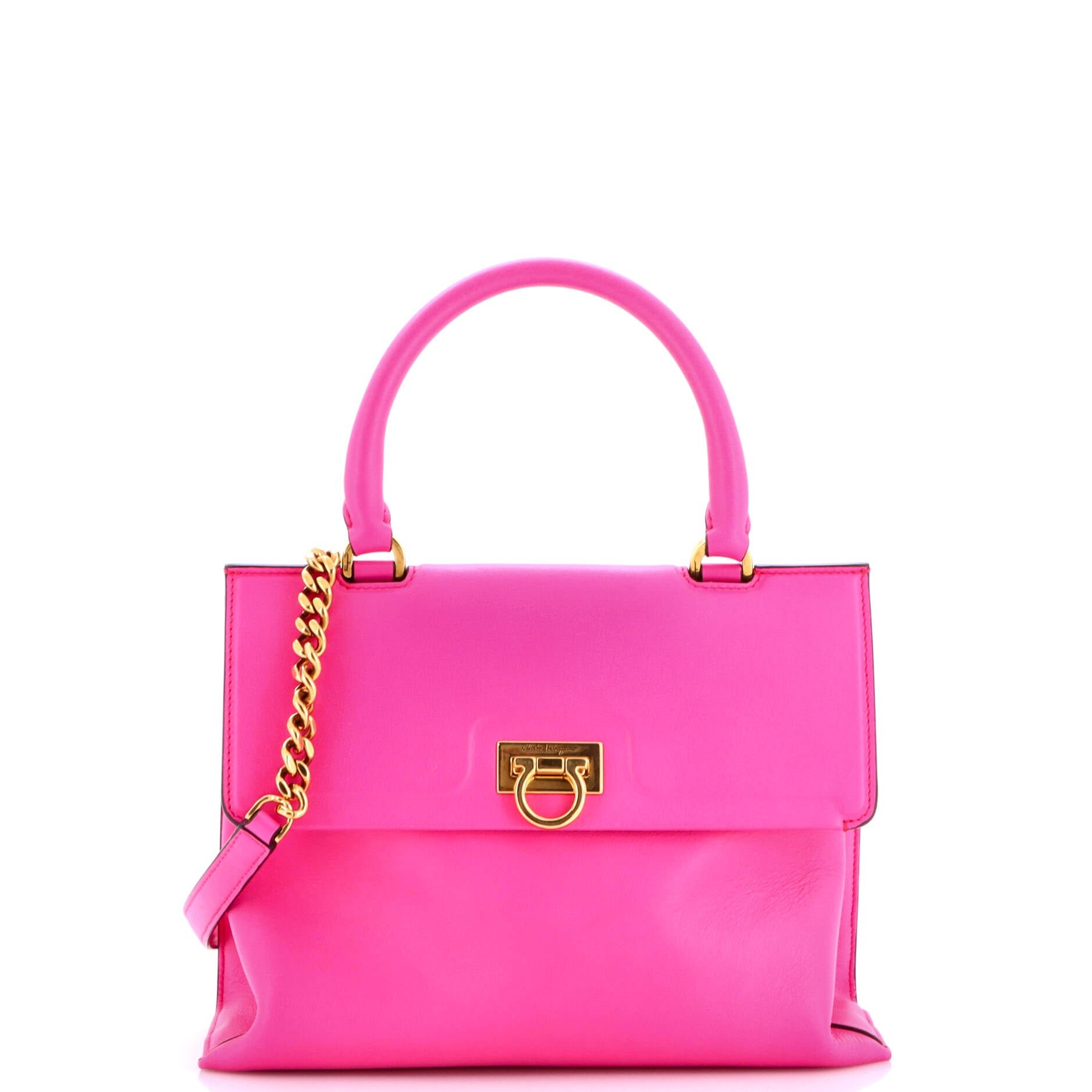 Ferragamo Trifolio Top Handle Bag Leather Small