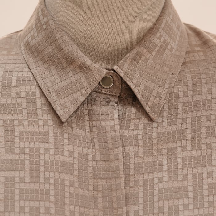 "Mosaique" Ascot Collar Shirt