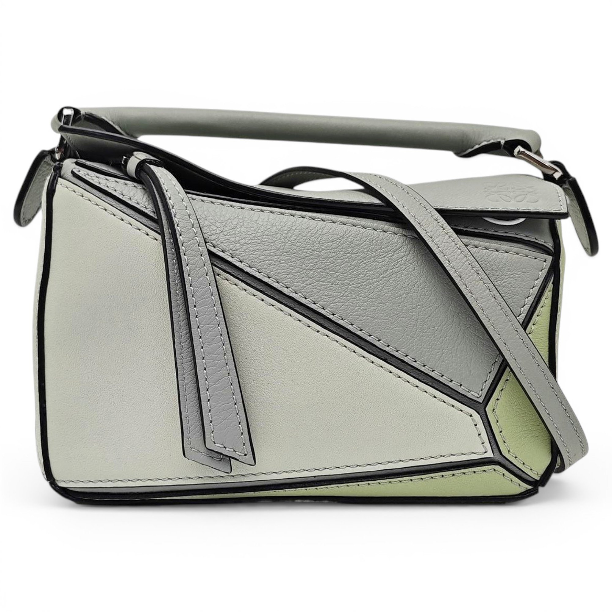 Puzzle leather handbag