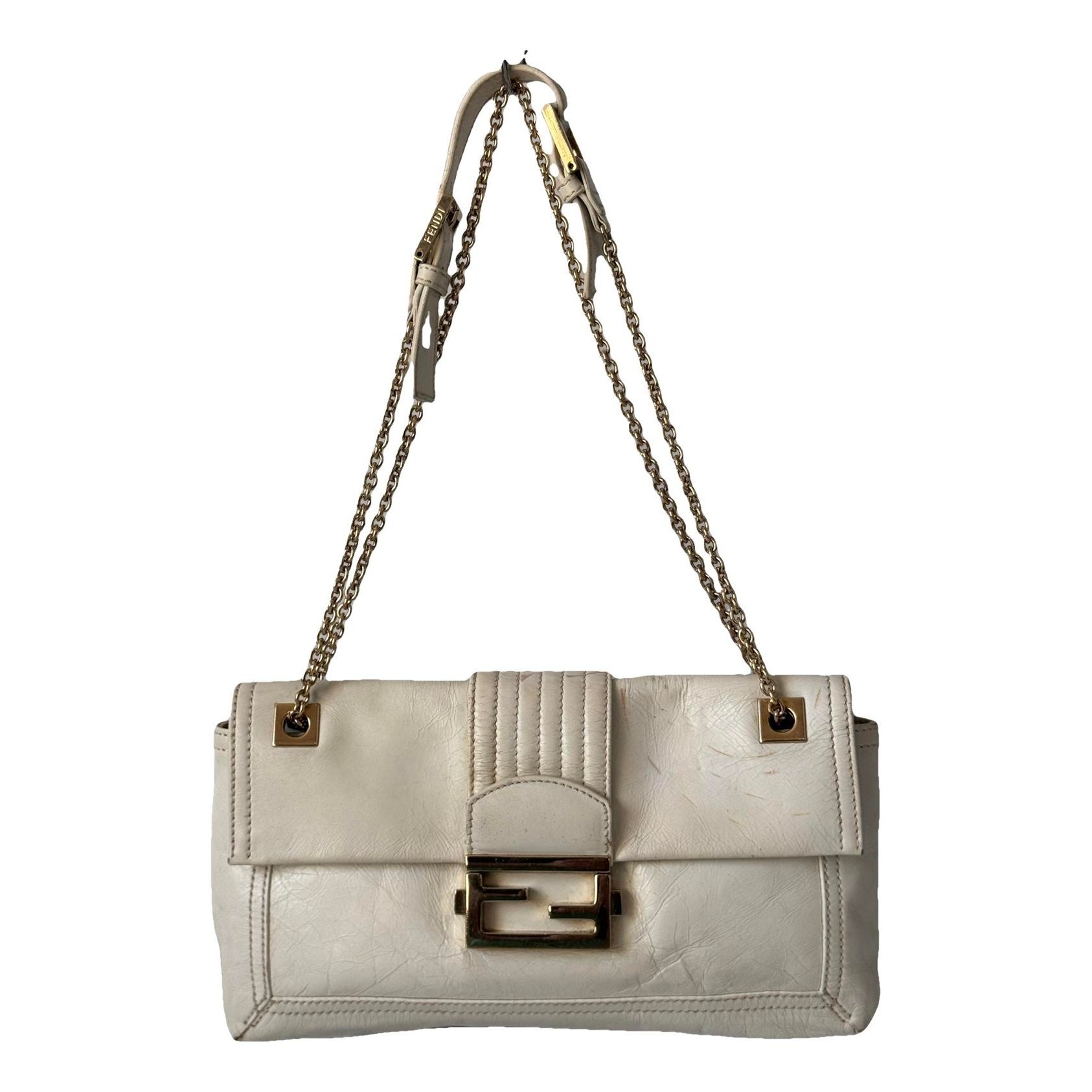 Baguette Chain Midi leather crossbody bag