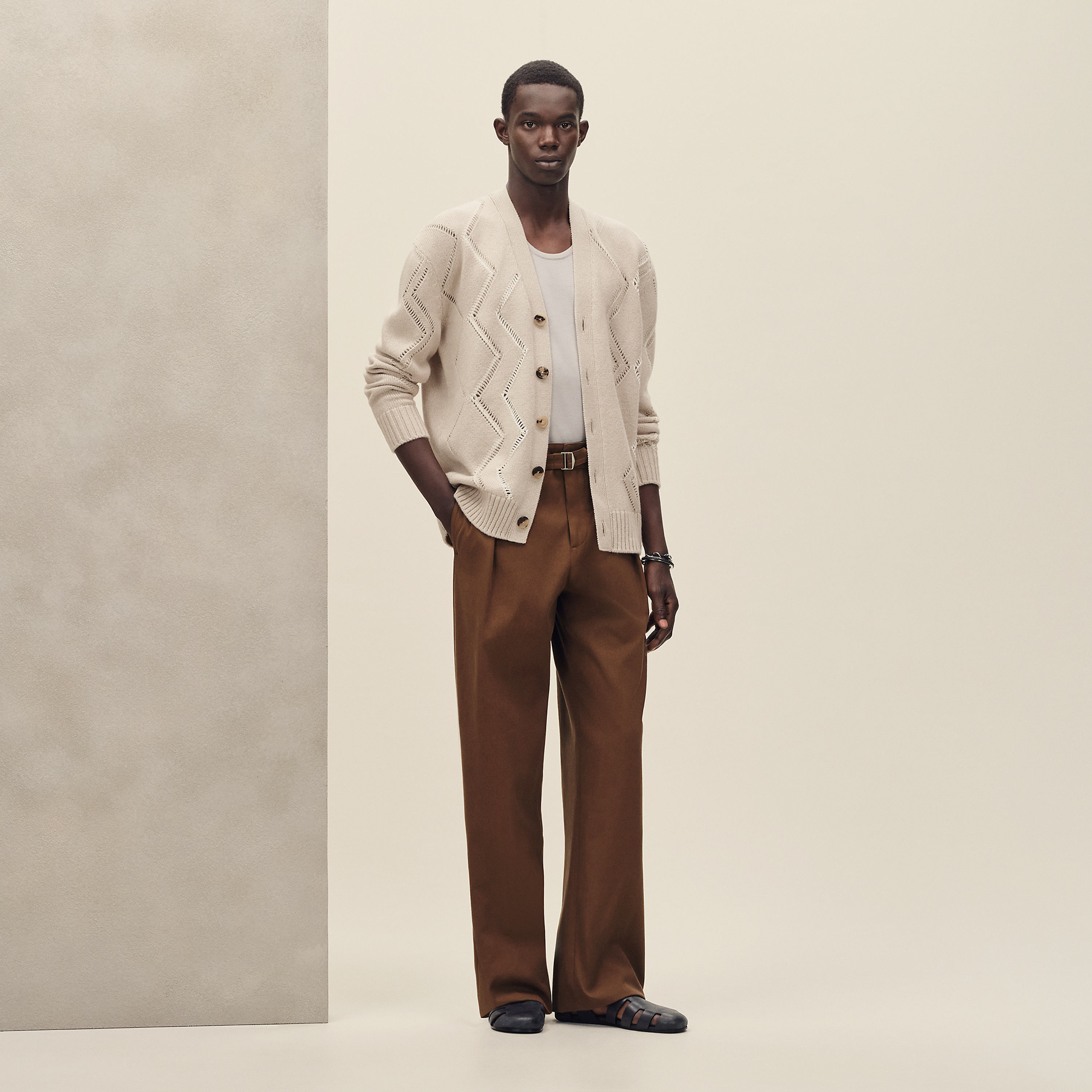 "Jour et Ajours" buttoned cardigan