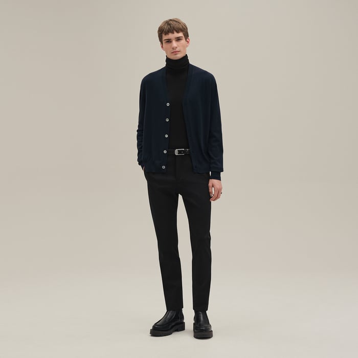 Marine "Detail H" Buttoned Cardigan