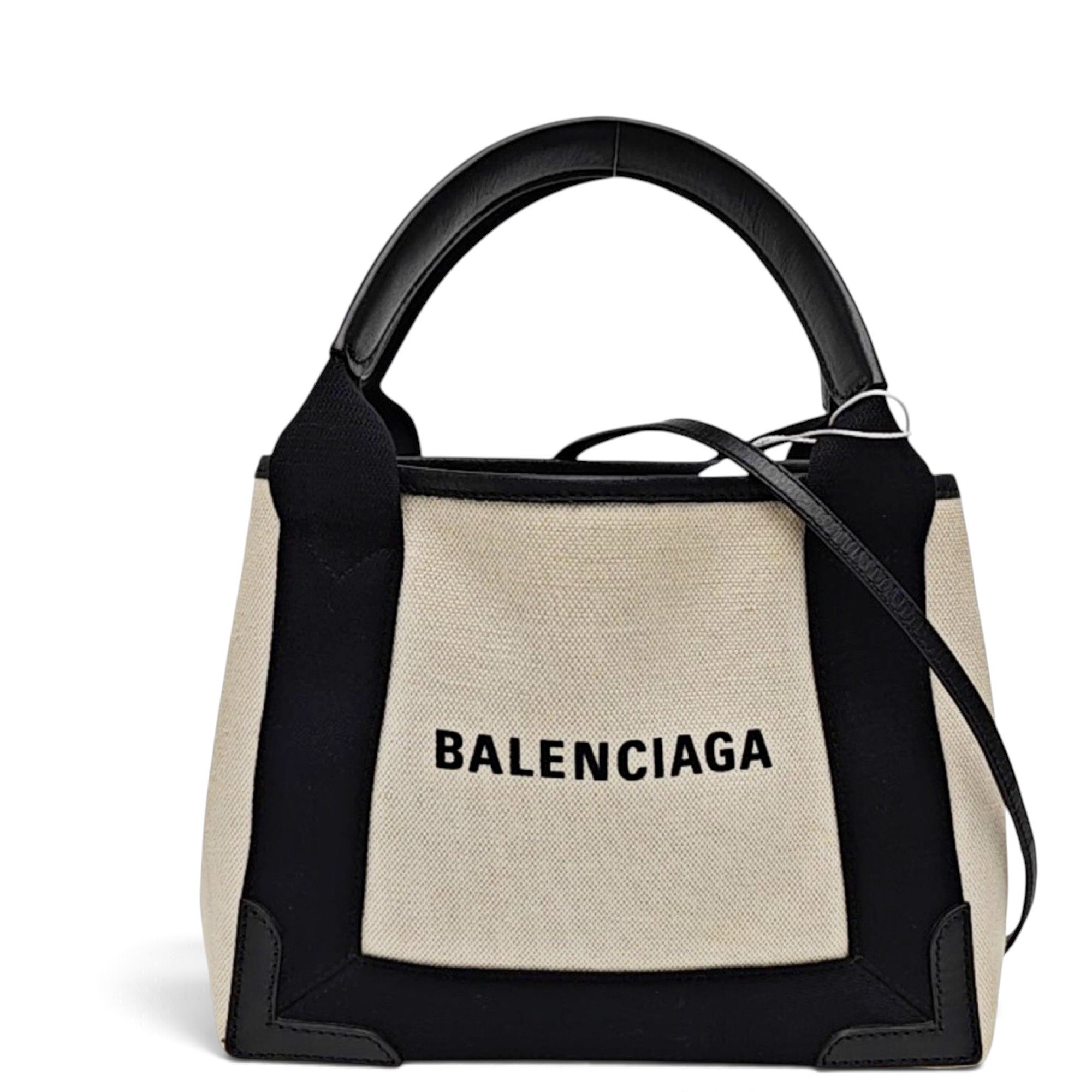 Navy cabas cloth handbag