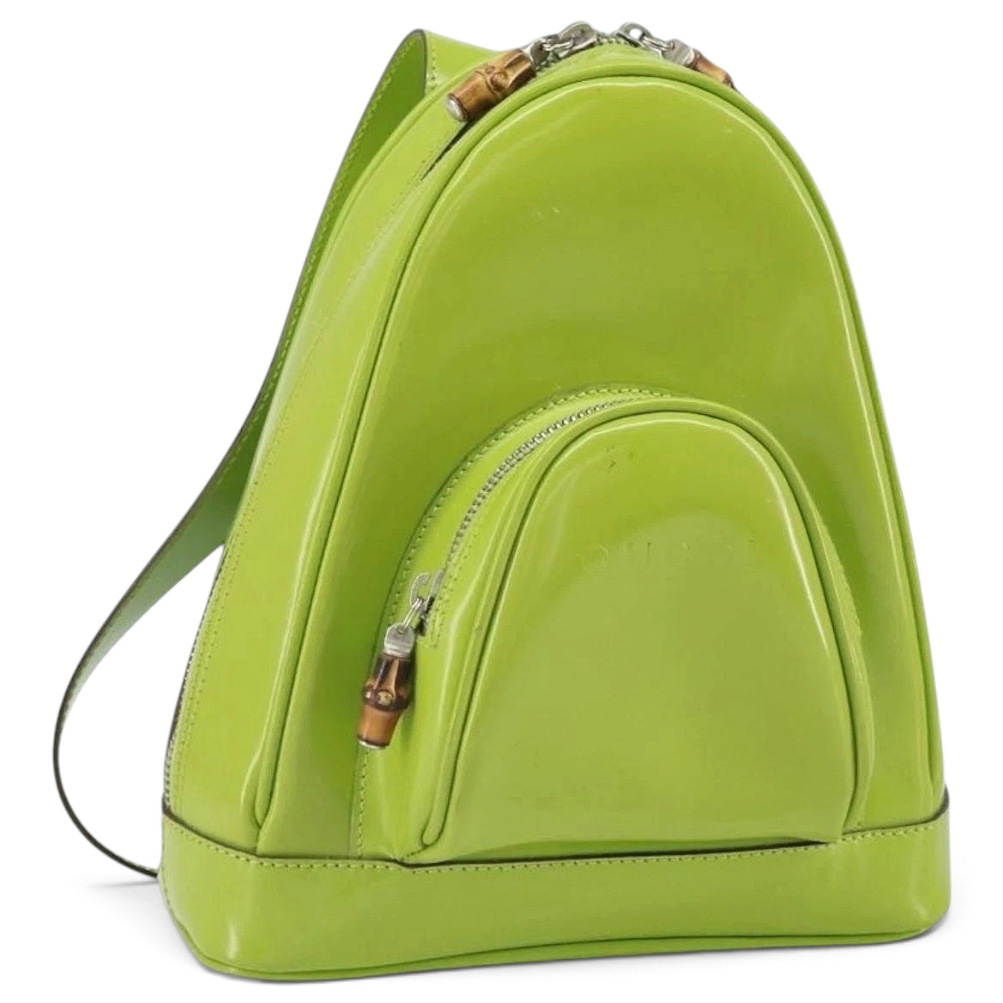 Patent leather backpack