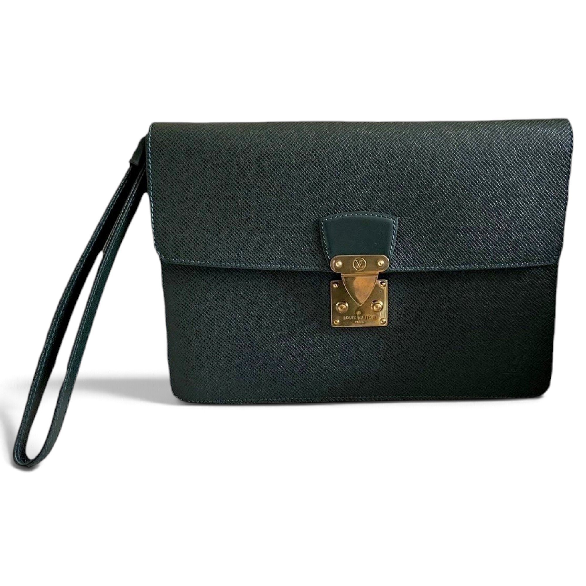 Leather clutch bag