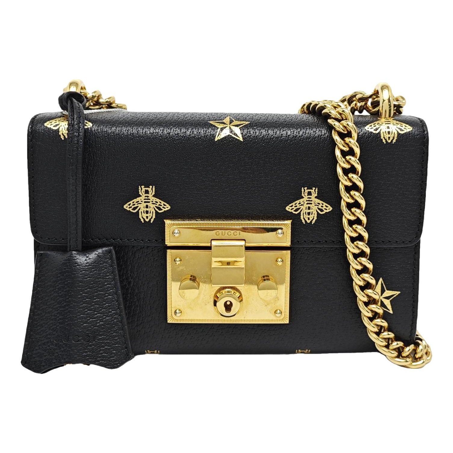 Padlock leather handbag