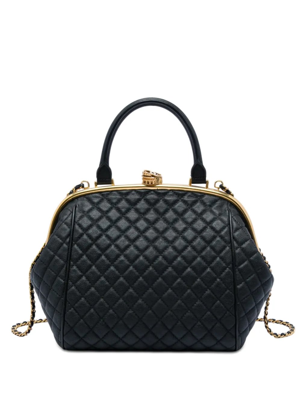2016-2017 Paris Rome Quilted Calfskin Colosseum Lock Frame Bowling Bag satchel