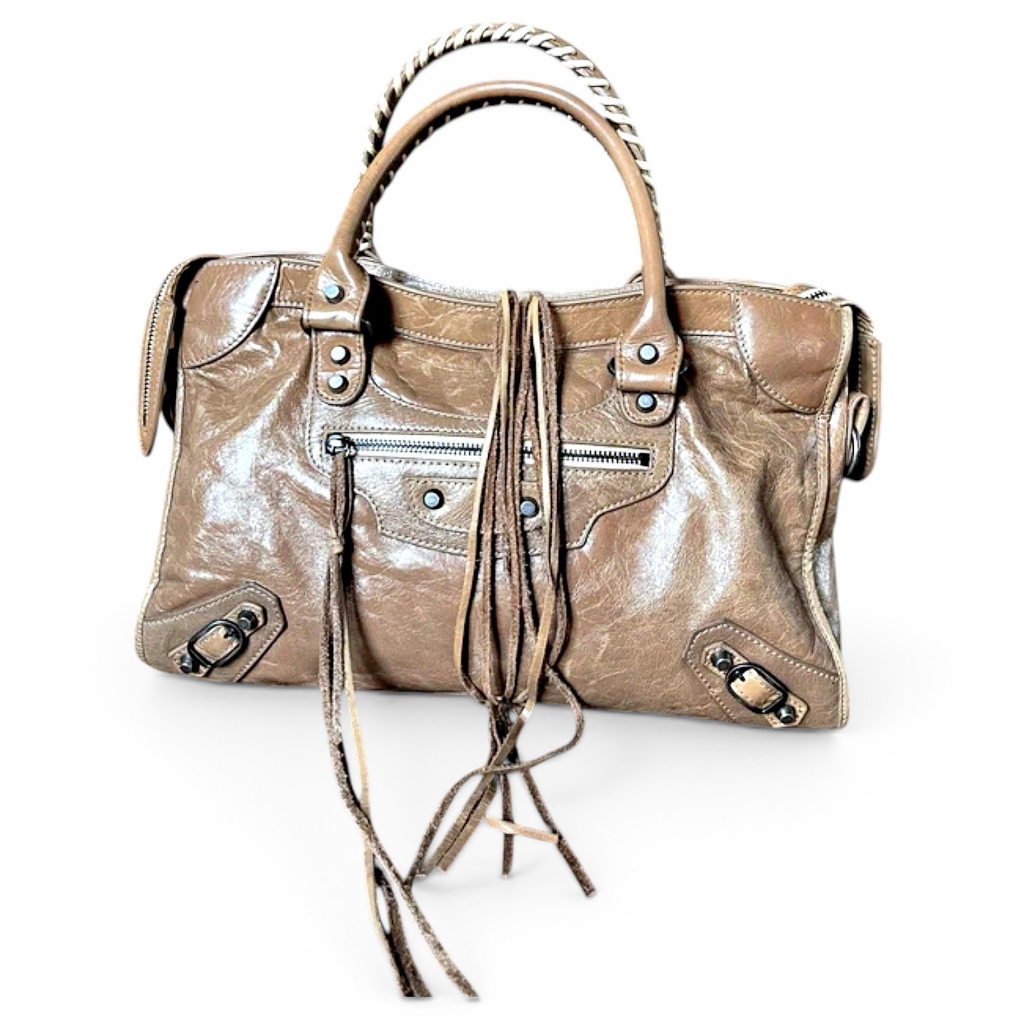 City leather handbag