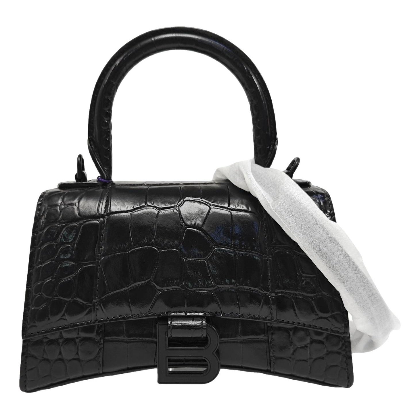 Hourglass leather handbag