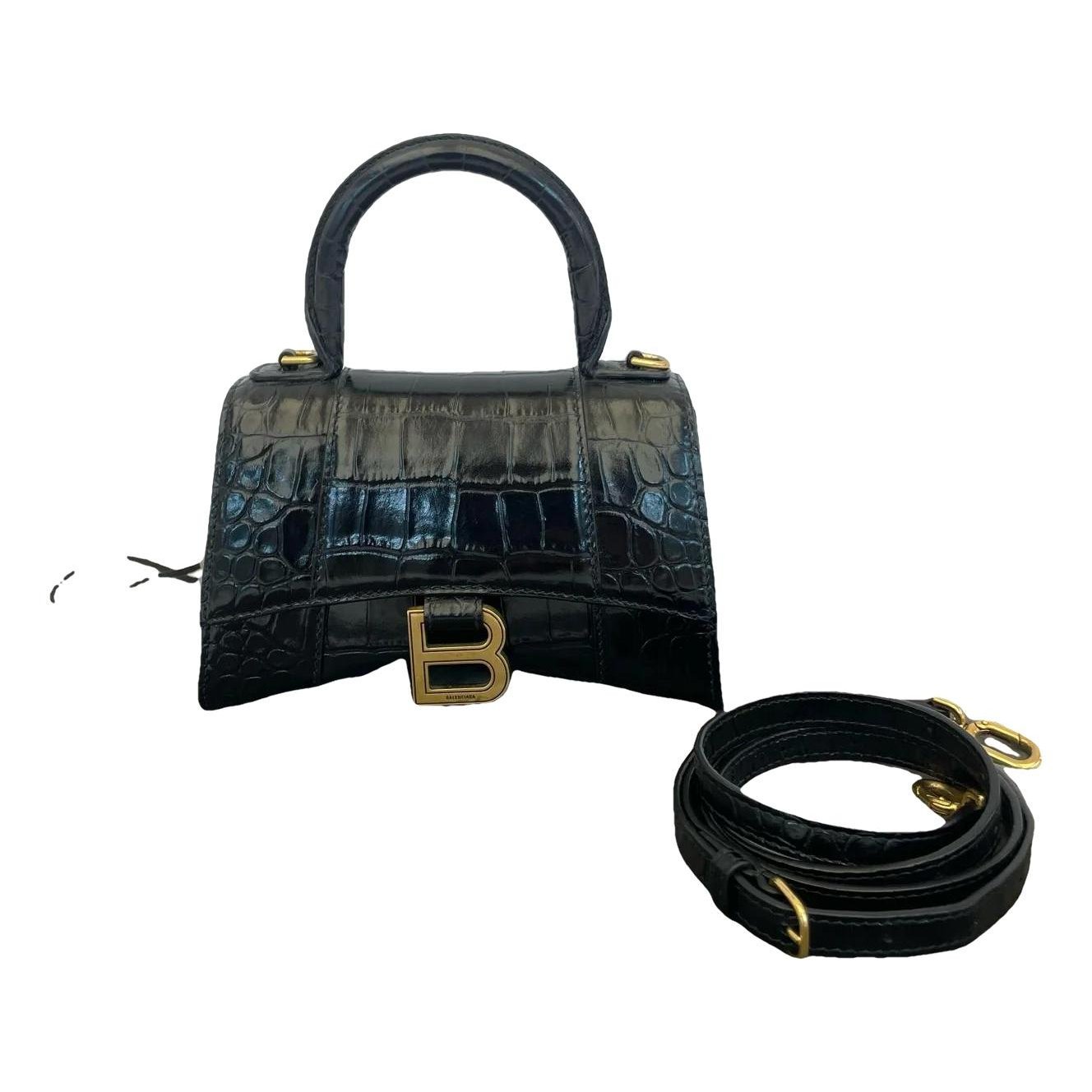 Hourglass leather handbag