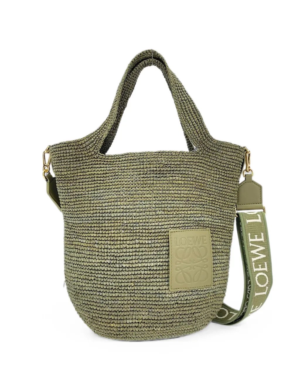 Slit woven tote bag
