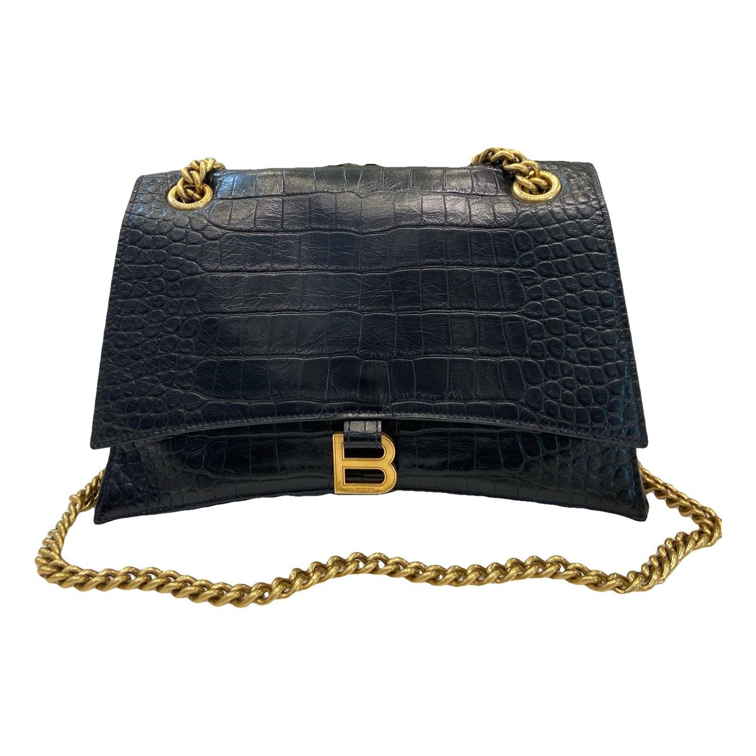 Crush leather handbag