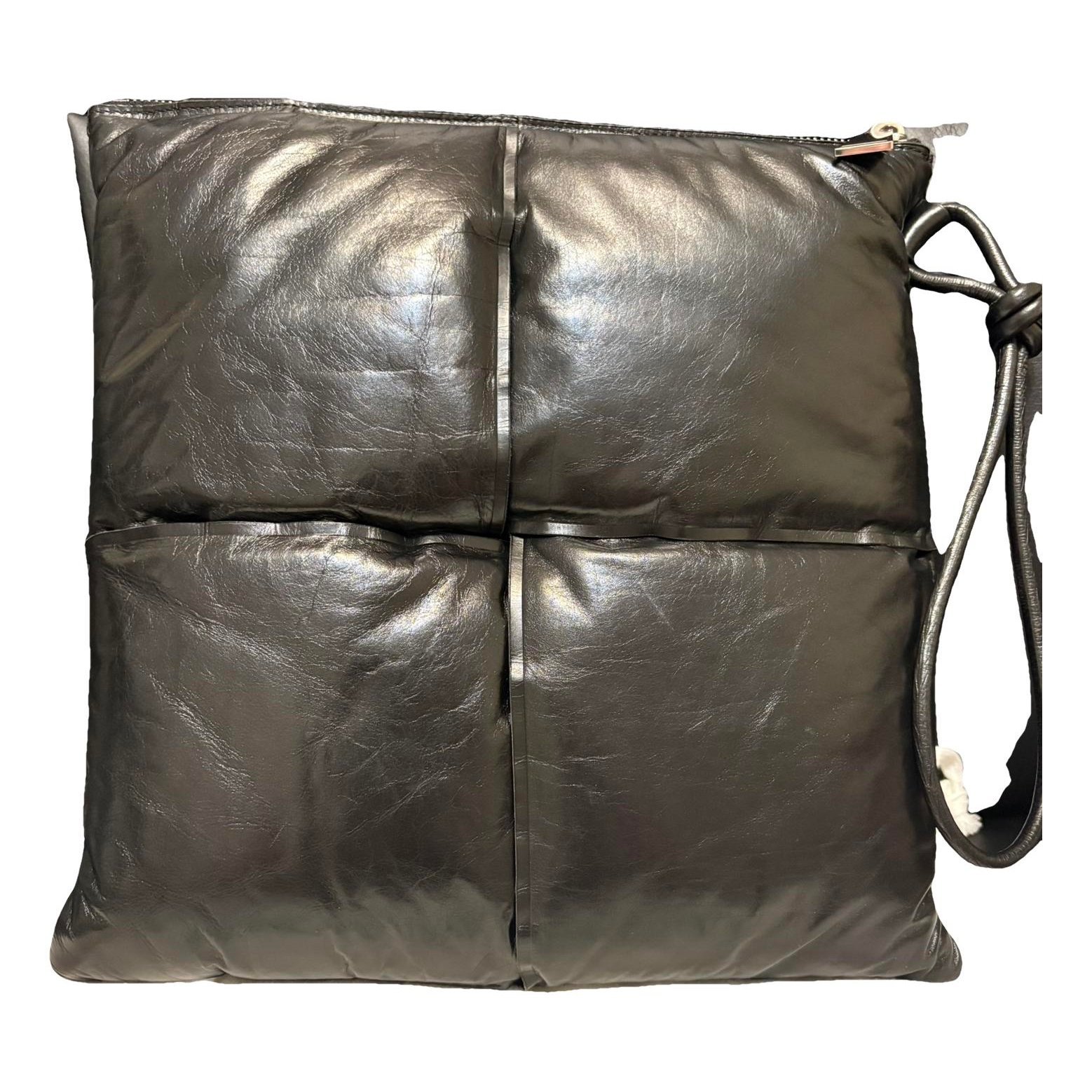 Pillow leather clutch bag