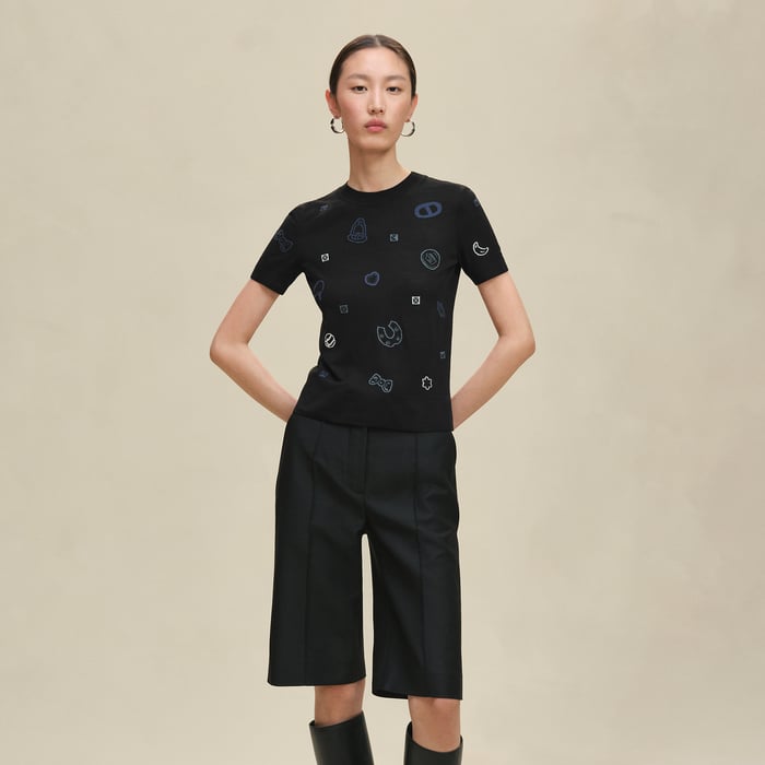 Noir "Candy Libris" Short-sleeve Sweater