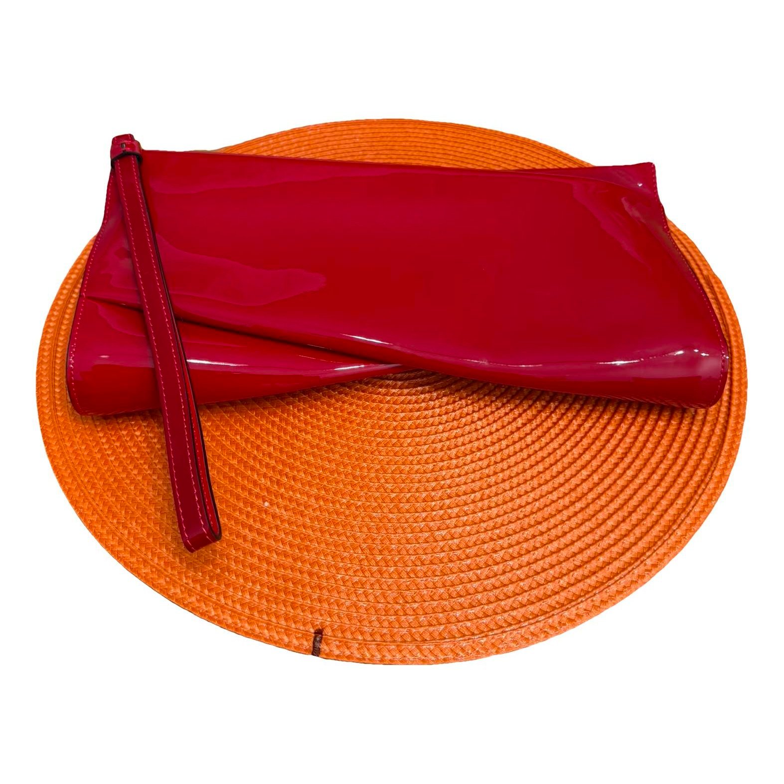 Patent leather clutch bag