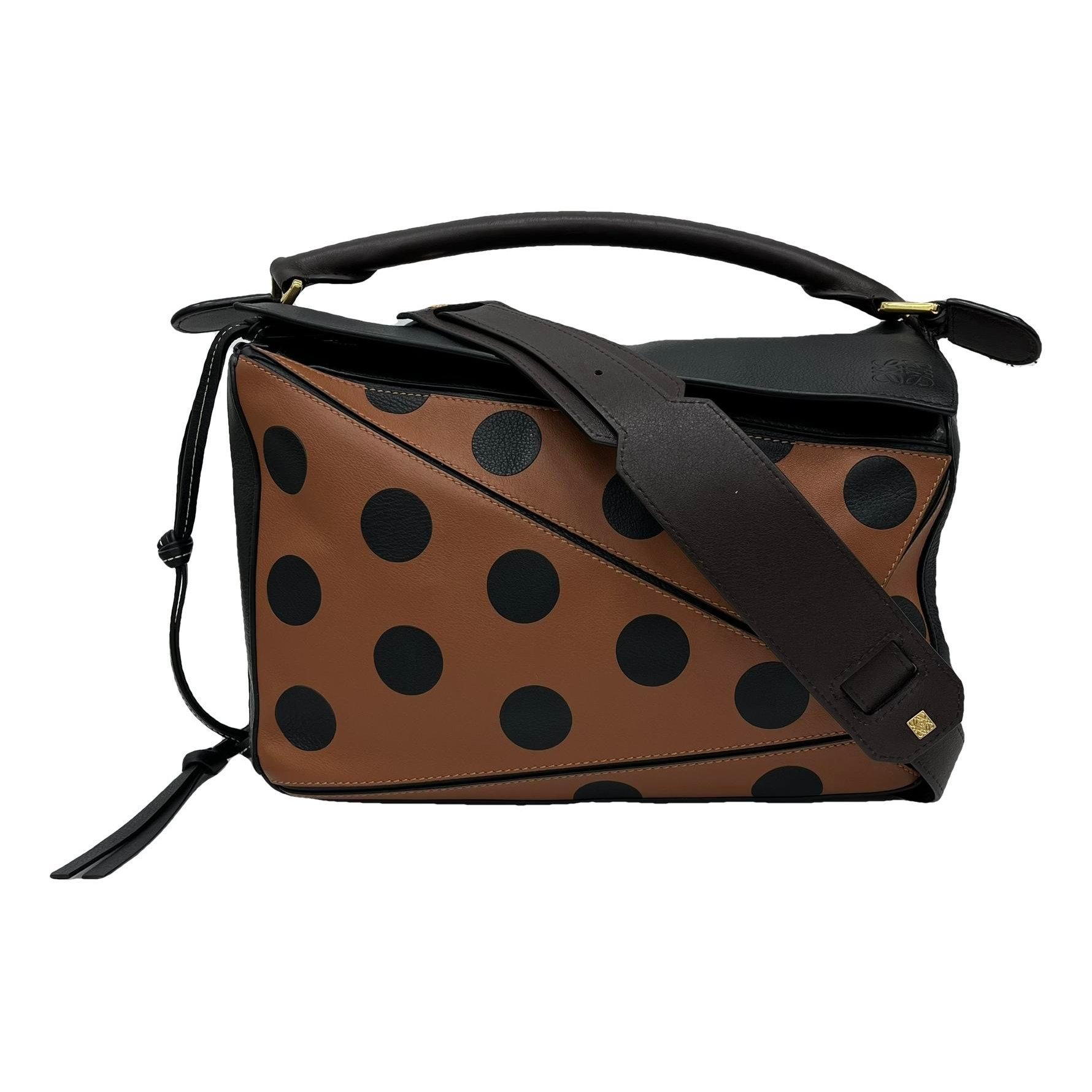 Puzzle leather handbag