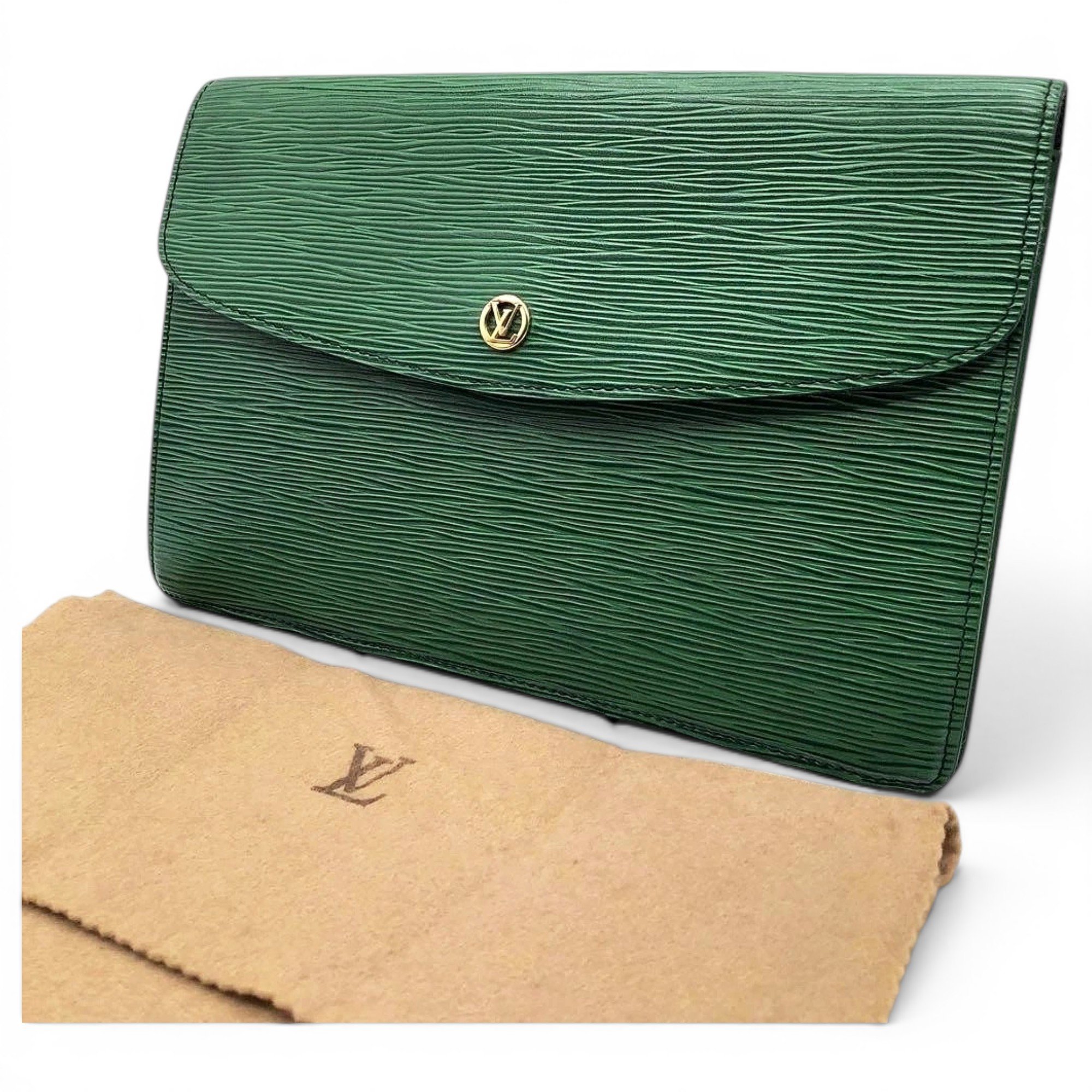 Leather clutch bag