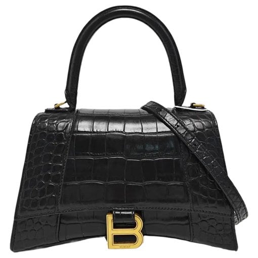 Hourglass leather handbag