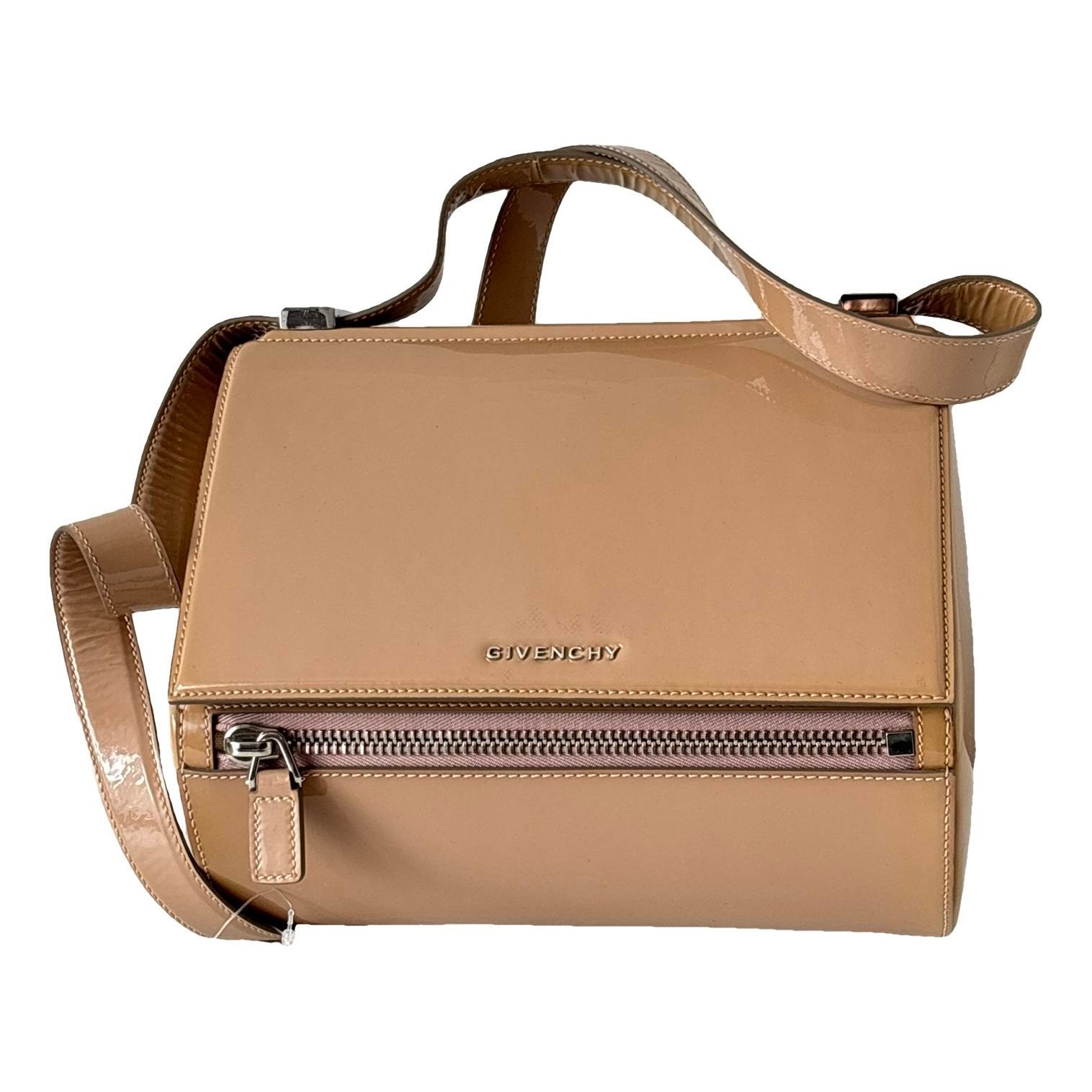 Pandora Box patent leather handbag