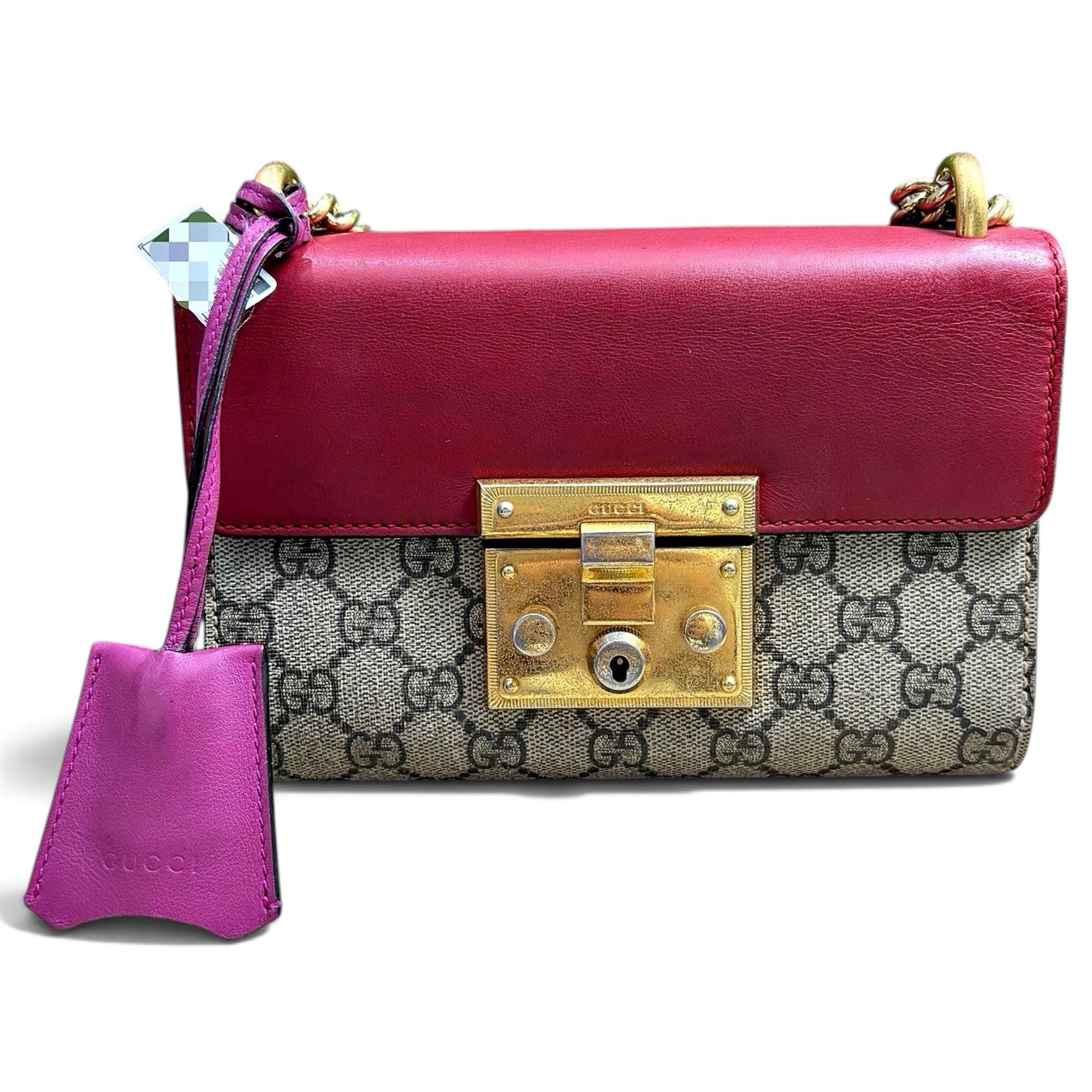 Padlock leather handbag