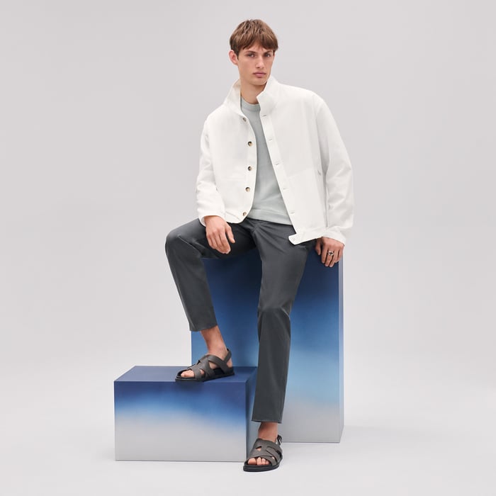 Écru "Pique Plie" Buttoned Jacket