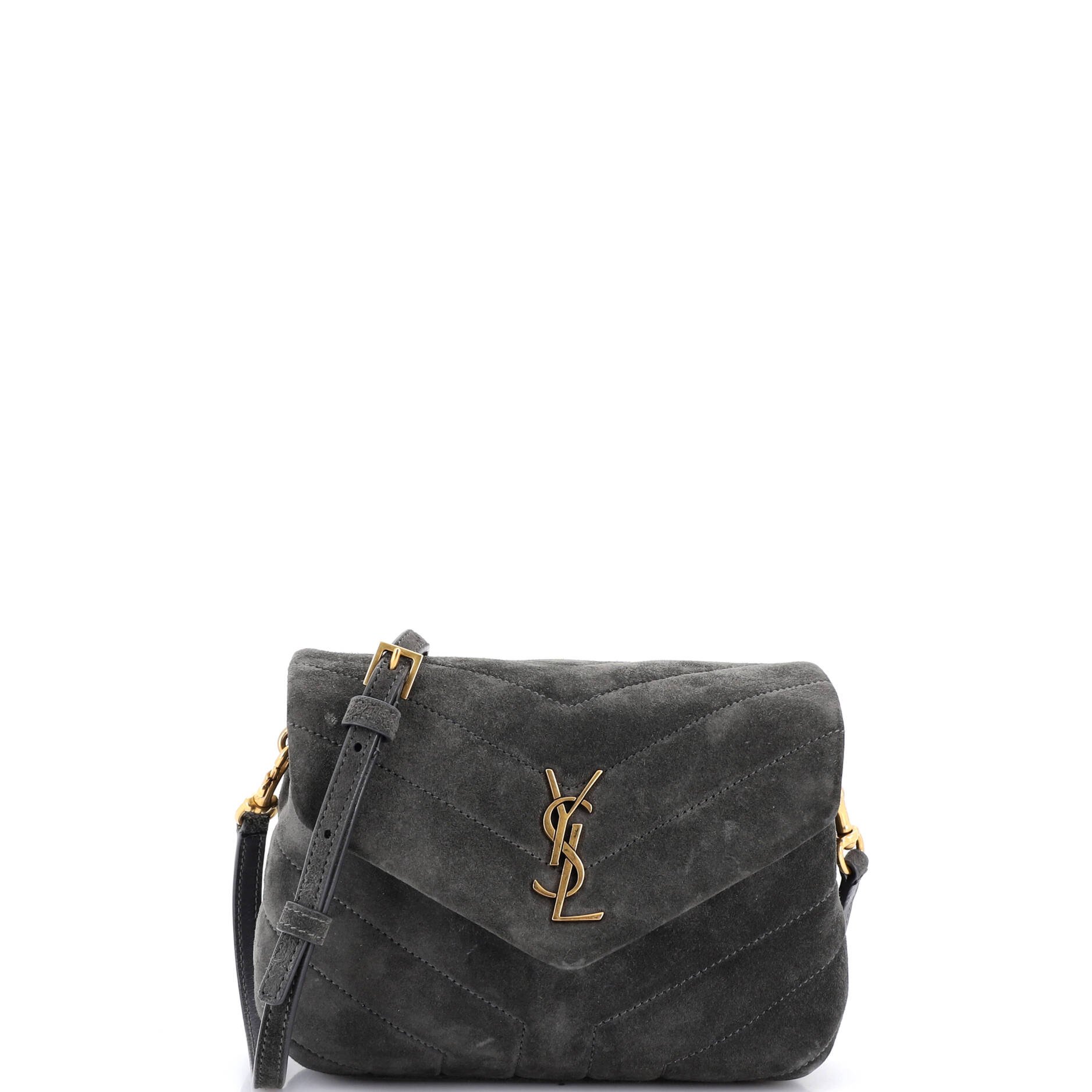 Loulou Shoulder Bag Matelasse Chevron Suede Toy