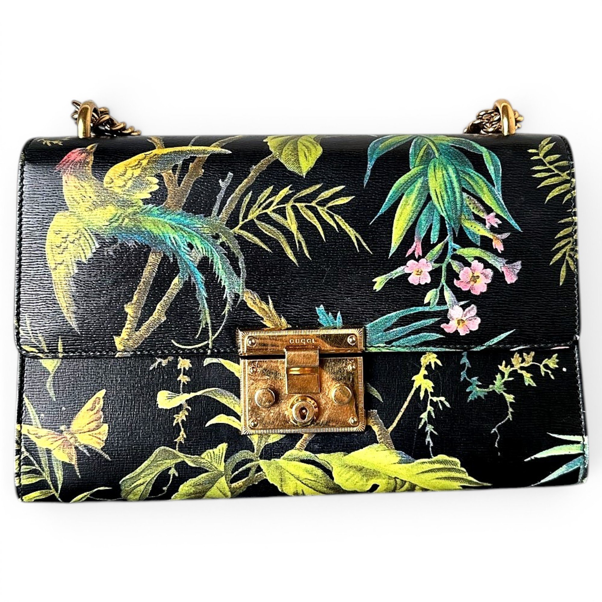 Padlock leather handbag
