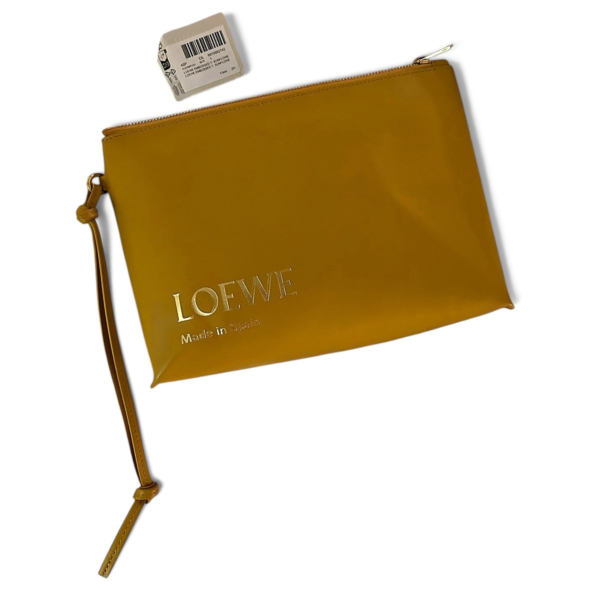 T Pouch leather clutch bag