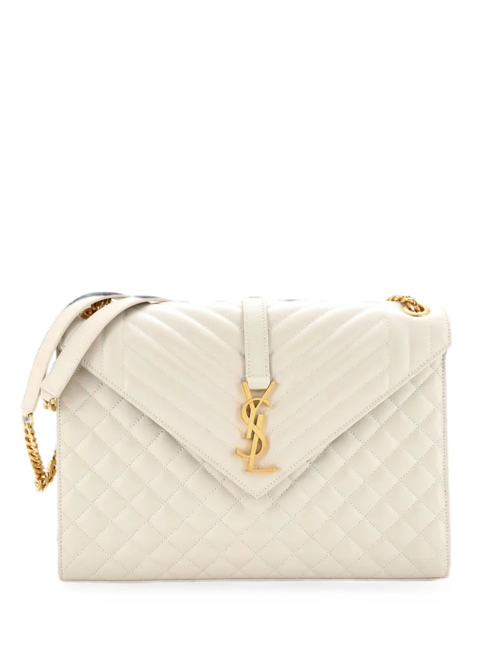 Classic Monogram Envelope Satchel Mixed Matelasse Leather Large shoulder bag