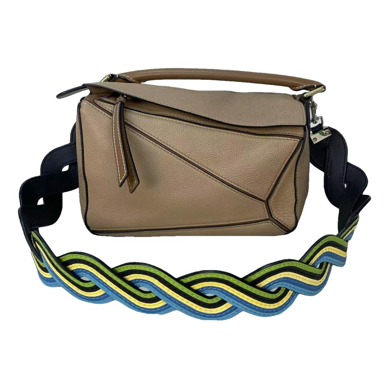 Puzzle leather handbag