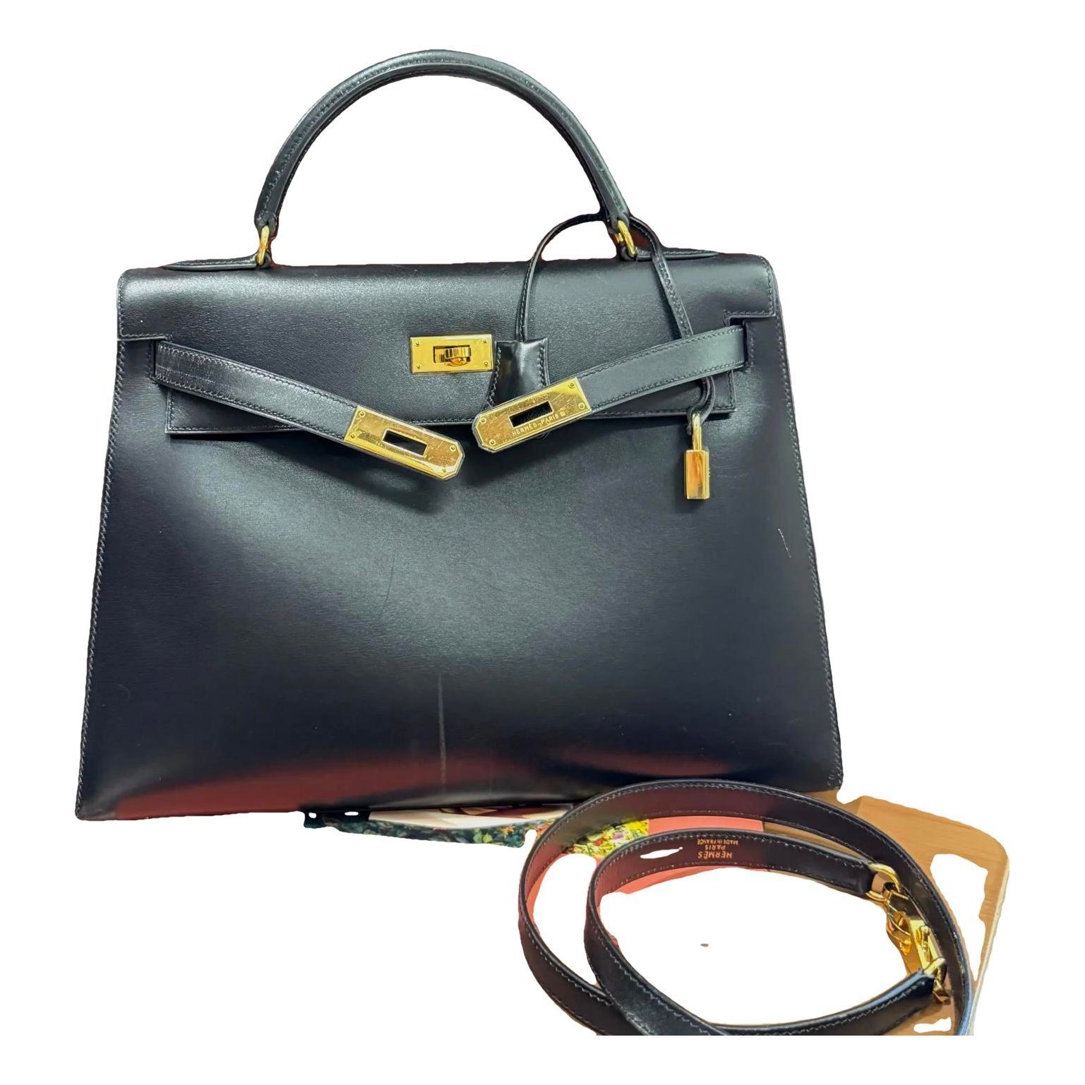 Hermes Kelly 32 Handbag Box Calf Leather