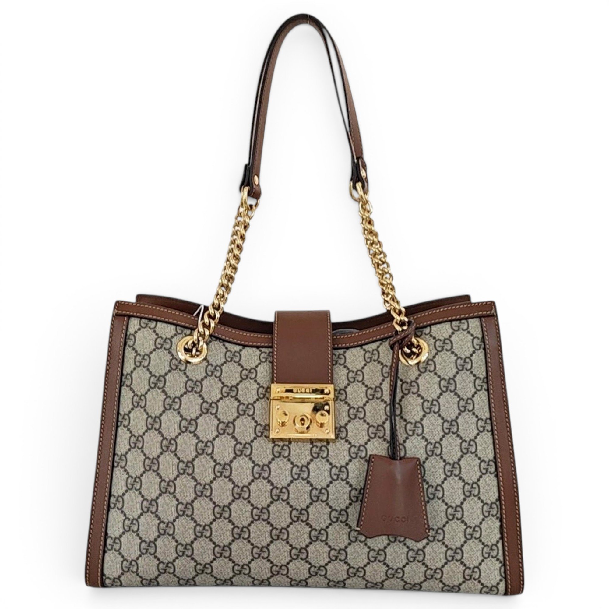Padlock leather handbag