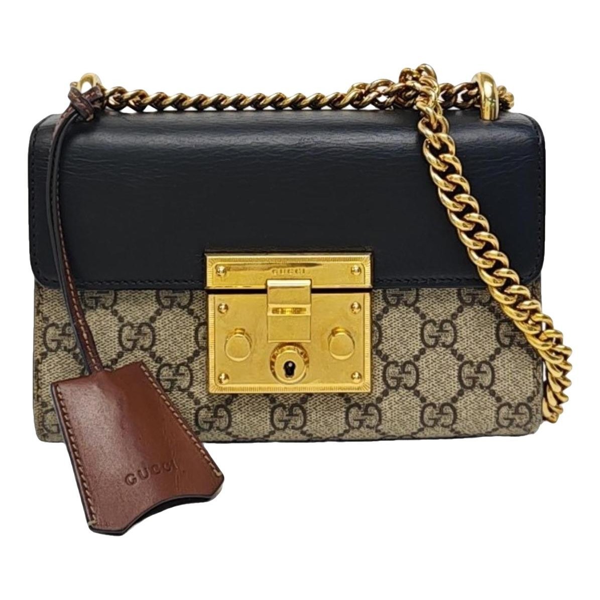Padlock leather handbag
