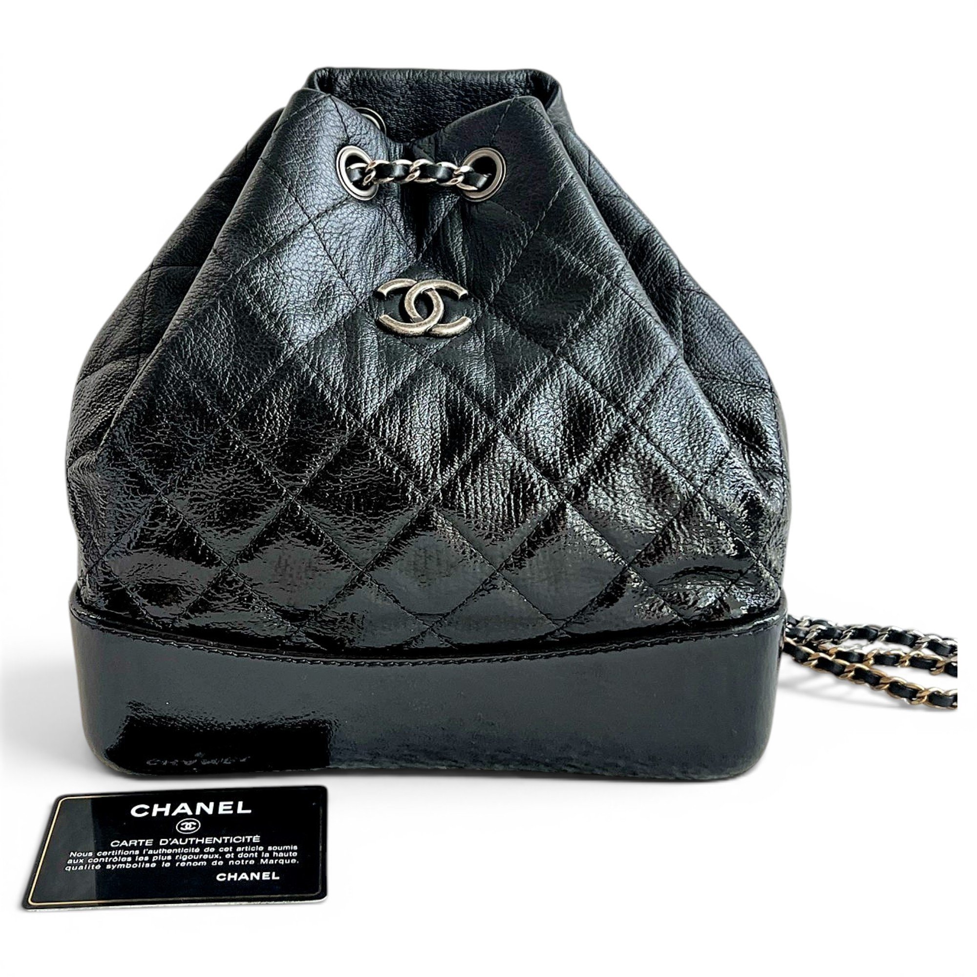 Gabrielle patent leather backpack