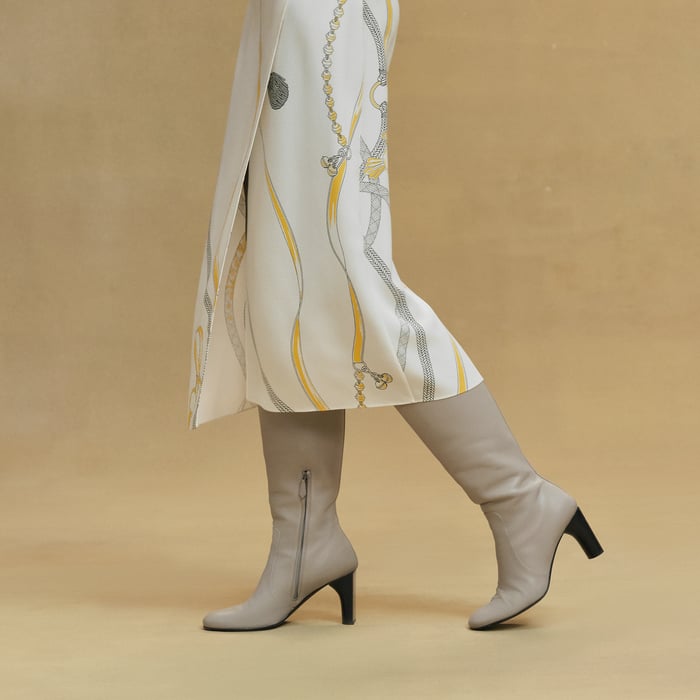 Blanc Nacre "Palefroi Remix" Draped Asymmetric Dress