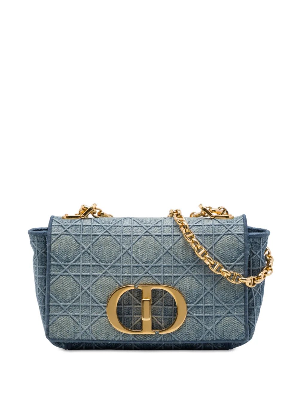 2021 Small Embroidered Denim Cannage Caro Bag crossbody bag